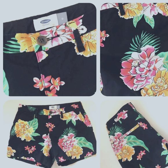 Old Navy Flowered Chino Print Shorts Size 0 - Picture 3 of 9